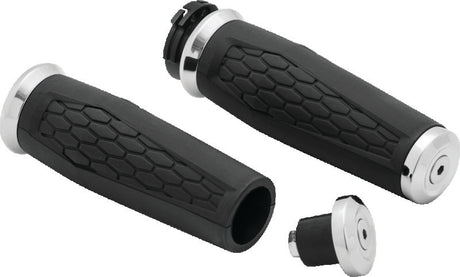 Kuryakyn Hex Grips Dual Cable Chrome Kuryakyn Grips  AXOPROS