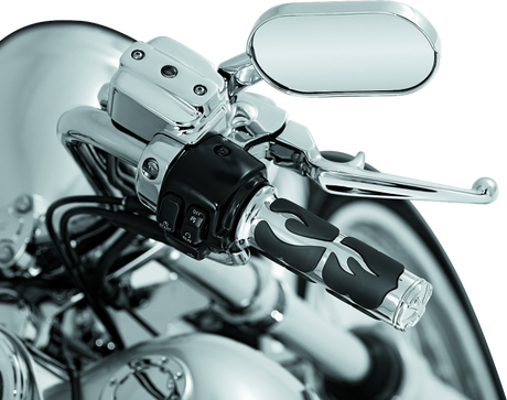 Kuryakyn ISO  Flame Grips  Dual Cable Chrome Kuryakyn Grips  AXOPROS