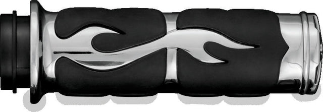 Kuryakyn ISO Flame Grips Metric Chrome Kuryakyn Grips  AXOPROS