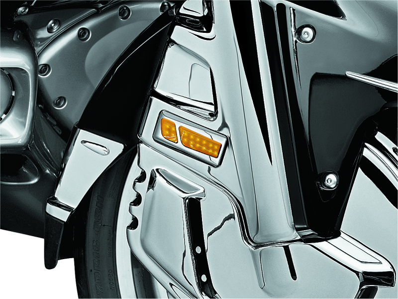 Kuryakyn L.E.D. Front Reflector Conversion Light Amber Chrome Kuryakyn Light Bars & Cubes  AXOPROS