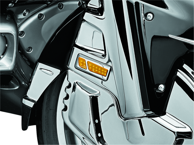 Kuryakyn L.E.D. Front Reflector Conversion Light Amber Chrome Kuryakyn Light Bars & Cubes  AXOPROS