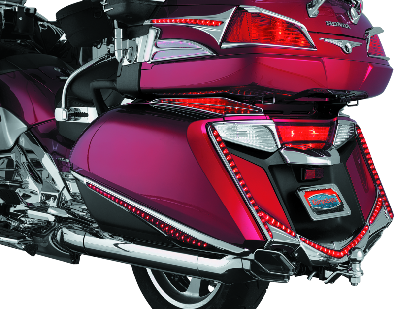 Kuryakyn L.E.D. Rear Fender Tip 12-17 GL1800 Chrome Red Lens Kuryakyn Light Bars & Cubes  AXOPROS