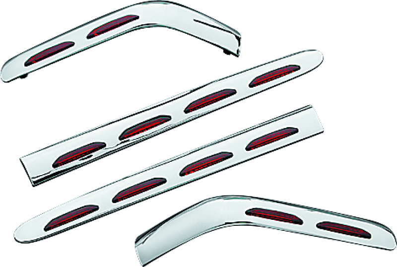 Kuryakyn L.E.D. Saddlebag Molding Set 4 Piece 01-10 GL1800 Chrome Kuryakyn Light Bars & Cubes  AXOPROS