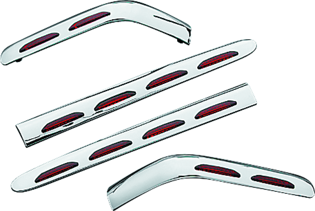 Kuryakyn L.E.D. Saddlebag Molding Set 4 Piece 01-10 GL1800 Chrome Kuryakyn Light Bars & Cubes  AXOPROS