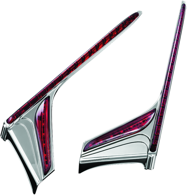 Kuryakyn L.E.D. Vertical Rear Light Strips 12-17 GL1800 Chrome Red Lens Kuryakyn Light Bars & Cubes  AXOPROS