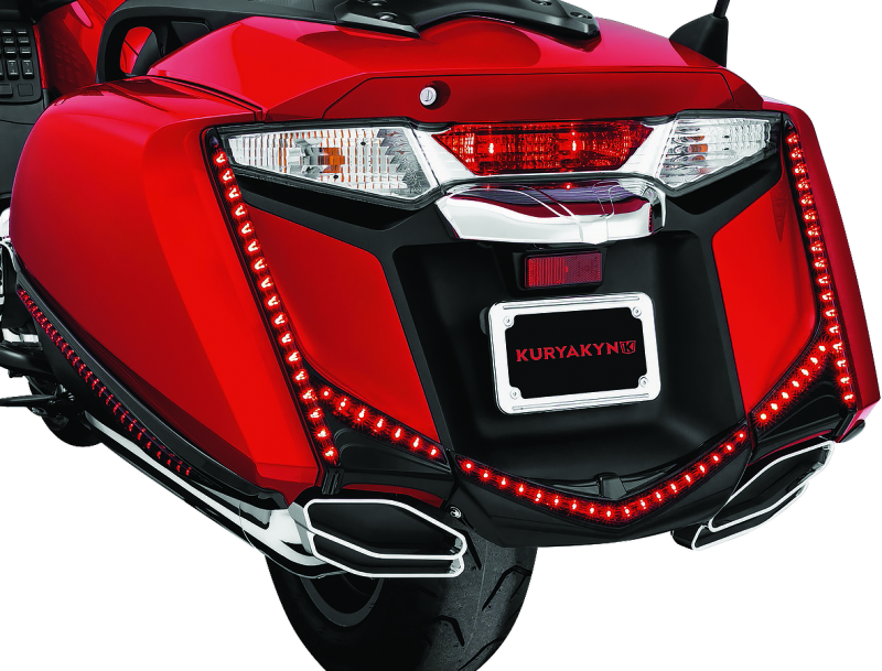 Kuryakyn L.E.D. Vertical Rear Light Strips 12-17 GL1800 Gloss Black Smoke Lens Kuryakyn Light Bars & Cubes  AXOPROS