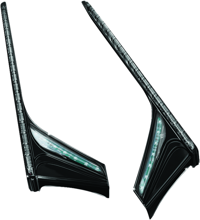 Kuryakyn L.E.D. Vertical Rear Light Strips 12-17 GL1800 Gloss Black Smoke Lens Kuryakyn Light Bars & Cubes  AXOPROS