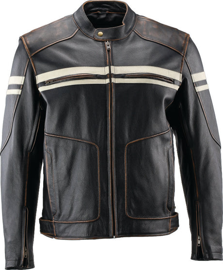 Kuryakyn Leather By River Road Hoodlum Vintage Leather Jacket Black - Large Kuryakyn Jackets - Leather  AXOPROS