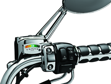 Kuryakyn LED Battery Gauge Universal Chrome Kuryakyn Gauges  AXOPROS