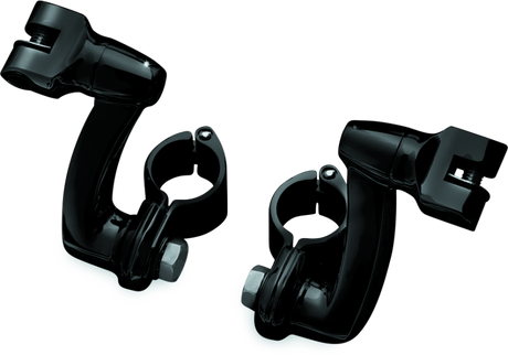 Kuryakyn Longhorn Offset Peg Mounts With 1-1/4inch Clamp Black Kuryakyn Footpegs  AXOPROS