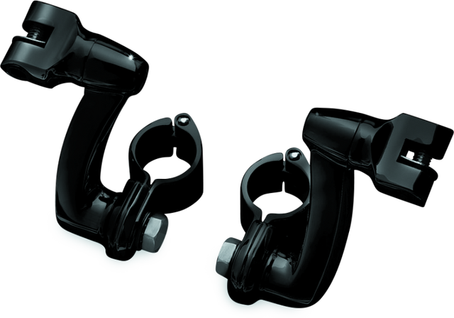 Kuryakyn Longhorn Offset Peg Mounts With 1-1/4inch Clamp Black Kuryakyn Footpegs  AXOPROS