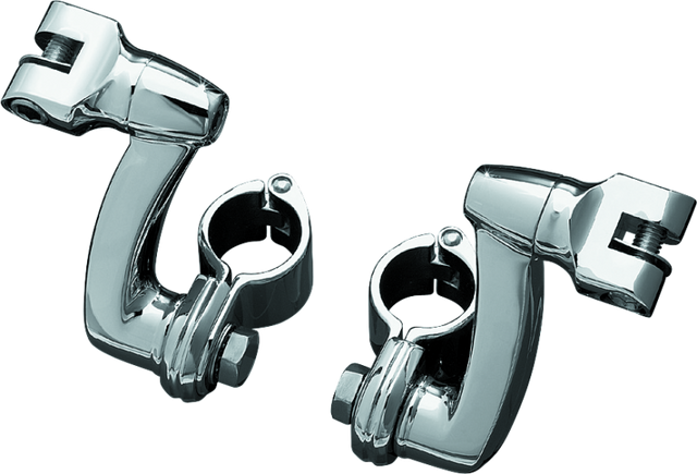 Kuryakyn Longhorn Offset Peg Mounts With 1-1/4inch Magnum Quick Clamp Chrome (Pair) Kuryakyn Footpegs  AXOPROS