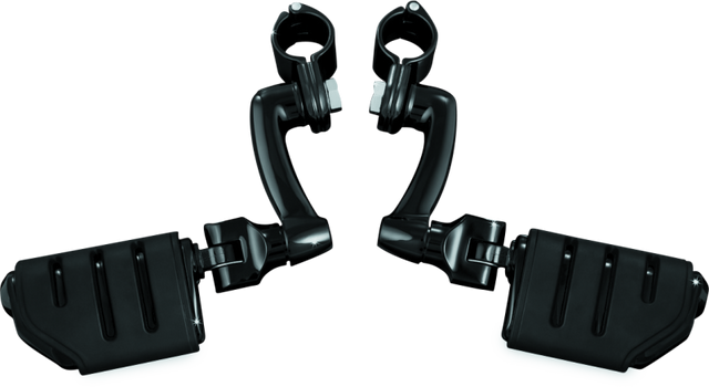 Kuryakyn Longhorn Trident Offset Highway Pegs With 1-1/4 in Clamps Black Kuryakyn Footpegs  AXOPROS