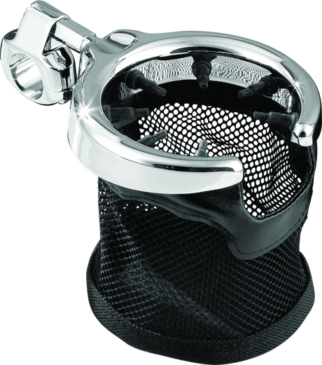 Kuryakyn Mesh Basket Universal Drink Holder 1in Clamp Chrome Kuryakyn Cup Holders  AXOPROS