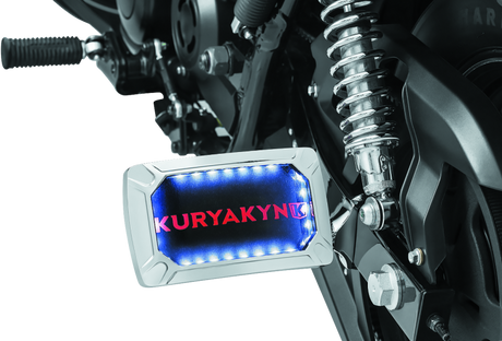 Kuryakyn Nova Curved Horizontal Mount Side License Plate Holder Chrome Kuryakyn License Plate Relocation  AXOPROS