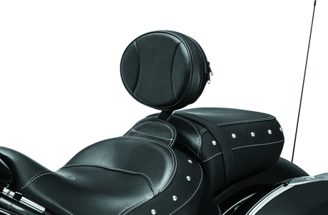 Kuryakyn Plug-N-Go Driver Backrest 14-Up Indian Black Pad, Chrome Kuryakyn Seats  AXOPROS