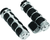 Kuryakyn Premium ISO Grip With Throttle Boss Dual Cable Chrome Kuryakyn Grips  AXOPROS