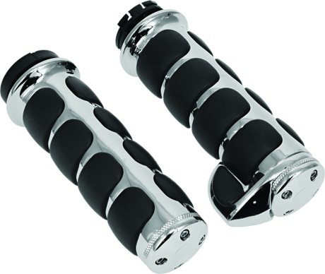 Kuryakyn Premium ISO Grips With Throttle Boss Dual Cable Chrome Kuryakyn Grips  AXOPROS