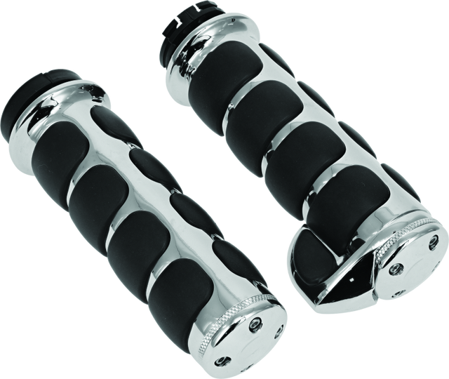 Kuryakyn Premium ISO Grips With Throttle Boss Dual Cable Chrome Kuryakyn Grips  AXOPROS
