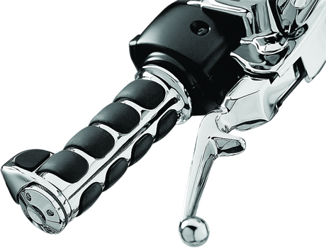 Kuryakyn Premium ISO Grips With Throttle Boss Throttle-By-Wire Chrome Kuryakyn Grips  AXOPROS