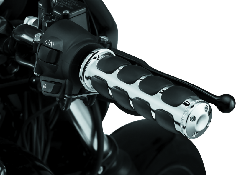 Kuryakyn Premium ISO Grips Without Throttle Boss Throttle-By-Wire Chrome Kuryakyn Grips  AXOPROS