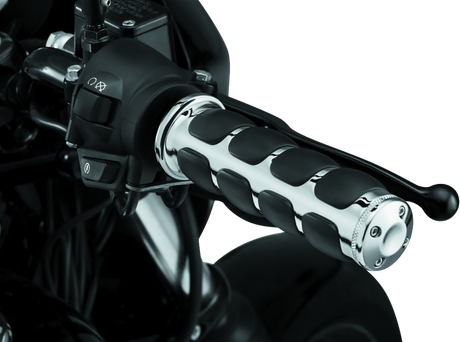 Kuryakyn Premium ISO Grips Without Throttle Boss Throttle-By-Wire Chrome Kuryakyn Grips  AXOPROS