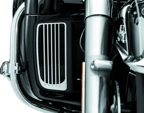 Kuryakyn Radiator Grills For Twin Cooled Models Chrome & Black (Pair) Kuryakyn Exterior Trim  AXOPROS