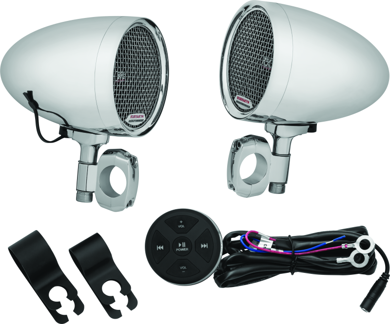 Kuryakyn Road Thunder Speaker Pods Bluetooth Audio Controller Chrome Kuryakyn Audio  AXOPROS