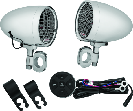 Kuryakyn Road Thunder Speaker Pods Bluetooth Audio Controller Chrome Kuryakyn Audio  AXOPROS