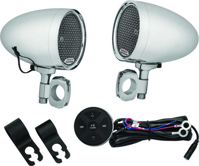 Kuryakyn Road Thunder Speaker Pods Bluetooth Audio Controller Chrome Kuryakyn Audio  AXOPROS