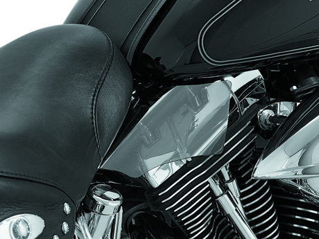 Kuryakyn Saddle Shields Heat Deflectors 00-17 Softail Smoke Kuryakyn Heat Shields  AXOPROS