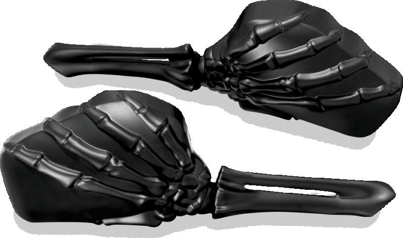 Kuryakyn Skeleton Hand Mirrors Black/Black Kuryakyn Rear View Mirrors  AXOPROS