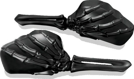 Kuryakyn Skeleton Hand Mirrors Black/Black Kuryakyn Rear View Mirrors  AXOPROS