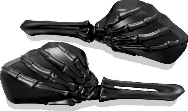 Kuryakyn Skeleton Hand Mirrors Black/Black Kuryakyn Rear View Mirrors  AXOPROS