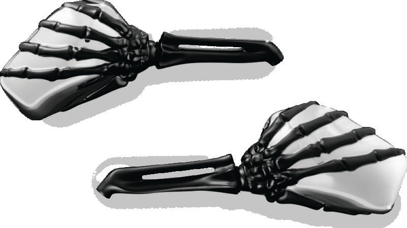 Kuryakyn Skeleton Hand Mirrors Black/Chrome Kuryakyn Rear View Mirrors  AXOPROS