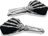 Kuryakyn Skeleton Hand Mirrors Chrome/Black Kuryakyn Rear View Mirrors  AXOPROS