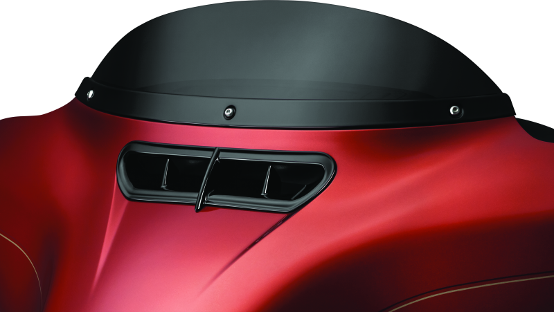 Kuryakyn Smooth Windshield Trim 14-Up Touring Gloss Black Kuryakyn Exterior Trim  AXOPROS