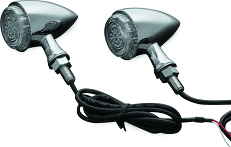 Kuryakyn Torpedo Indicator LED Amber/Red Lights Rear Run-Turn-Brake Chrome Kuryakyn Light Accessories and Wiring  AXOPROS