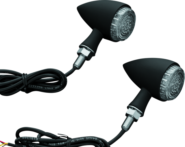 Kuryakyn Torpedo Indicator LED Amber/Red Lights Rear Run-Turn-Brake Matte Black Kuryakyn Light Accessories and Wiring  AXOPROS