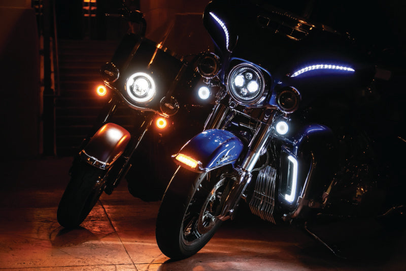 Kuryakyn Tracer L.E.D. Front Turn Signal Insert, White/Amber Light, Smoke Lens 1157 Kuryakyn Bulbs  AXOPROS