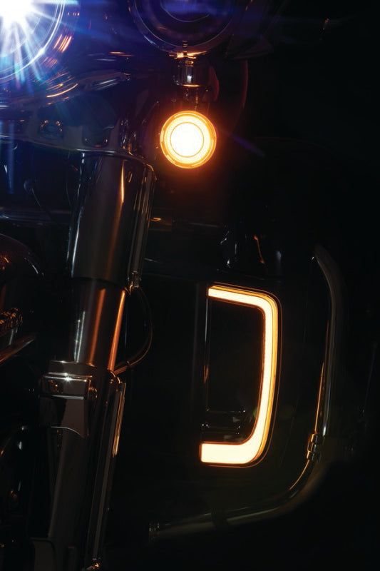 Kuryakyn Tracer L.E.D. Front Turn Signal Insert, White/Amber Light, Smoke Lens 1157 Kuryakyn Bulbs  AXOPROS