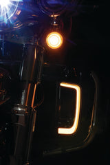 Kuryakyn Tracer L.E.D. Front Turn Signal Insert, White/Amber Light, Smoke Lens 1157 Kuryakyn Bulbs  AXOPROS