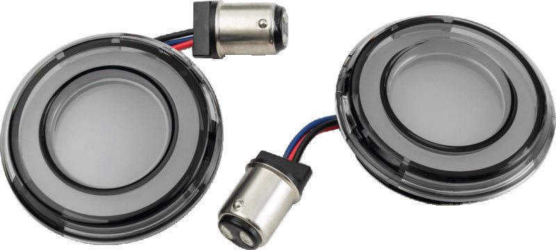 Kuryakyn Tracer L.E.D. Front Turn Signal Insert, White/Amber Light, Smoke Lens 1157 Kuryakyn Bulbs  AXOPROS