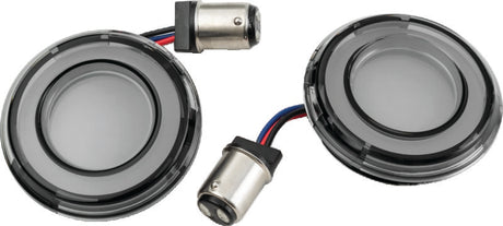 Kuryakyn Tracer L.E.D. Front Turn Signal Insert, White/Amber Light, Smoke Lens 1157 Kuryakyn Bulbs  AXOPROS