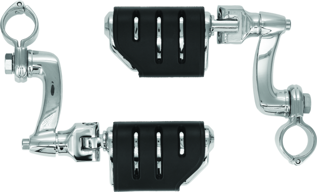 Kuryakyn Trident Dually Longhorn Offset  1-1/4inch Clamp Chrome Kuryakyn Footpegs  AXOPROS