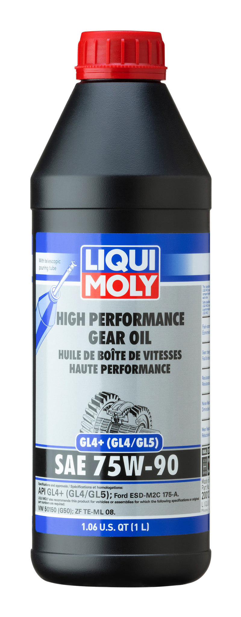 LIQUI MOLY 1L High Performance Gear Oil (GL4+) SAE 75W90 LIQUI MOLY Gear Oils  AXOPROS