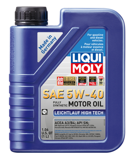 LIQUI MOLY 1L Leichtlauf (Low Friction) High Tech Motor Oil SAE 5W40 LIQUI MOLY Motor Oils  AXOPROS