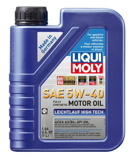 LIQUI MOLY 1L Leichtlauf (Low Friction) High Tech Motor Oil SAE 5W40 LIQUI MOLY Motor Oils  AXOPROS