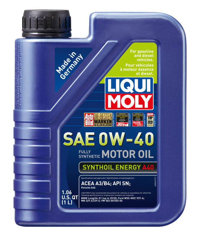 LIQUI MOLY 1L Synthoil Energy A40 Motor Oil SAE 0W40 LIQUI MOLY Motor Oils  AXOPROS