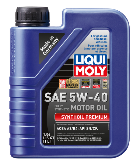 LIQUI MOLY 1L Synthoil Premium Motor Oil SAE 5W40 LIQUI MOLY Motor Oils  AXOPROS